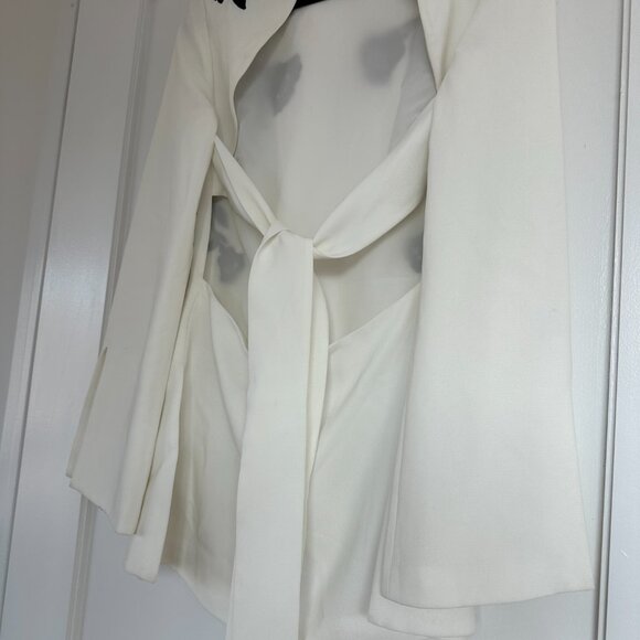 Cinq À Sept Rosabell Tunic Top White Sz 4 Open Back Cut-out Floral Embroidery - Picture 10 of 10